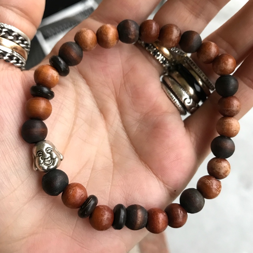 π΄SALE ! Mix Wood beads buddha beaded bracelet - Picture 1 of 8